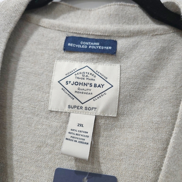 Men's Light Beige Cardigan Sweater, Big & Tall 2XL, Nwt Preppy Grandpacore - Picture 4 of 13